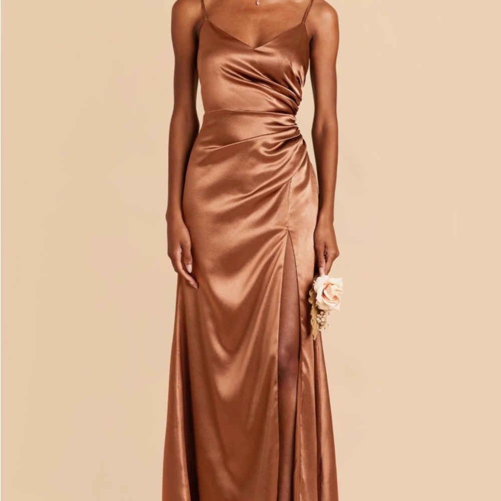 Birds Grey Catherine Shiny Satin Dress